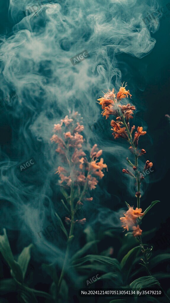 煙霧花朵素材