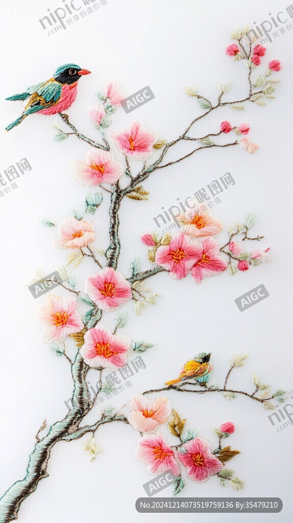 3d立體浮雕花鳥