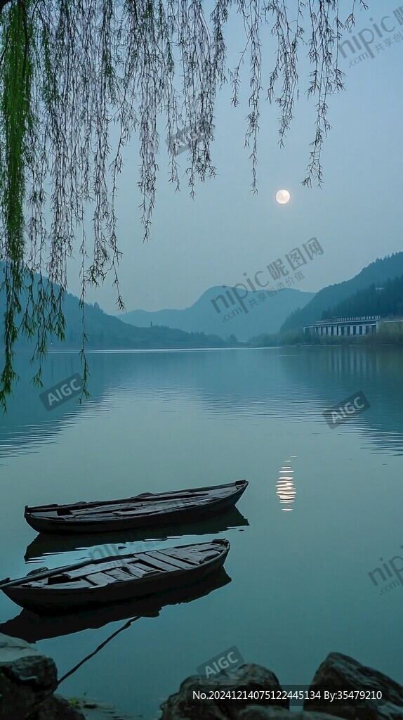 筍江月色