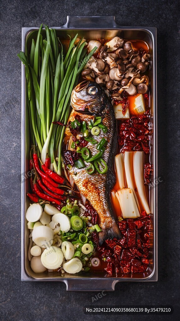 蔥香烤魚(yú)食材