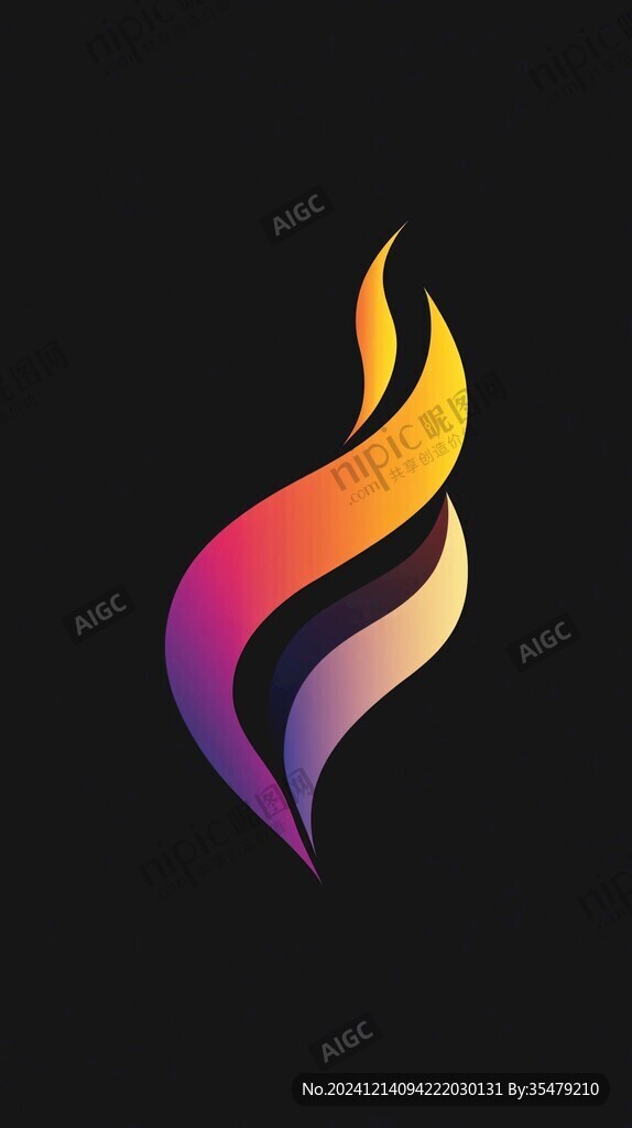 漸變插畫logo