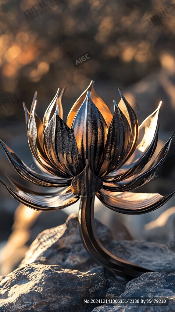 蓮花銅雕