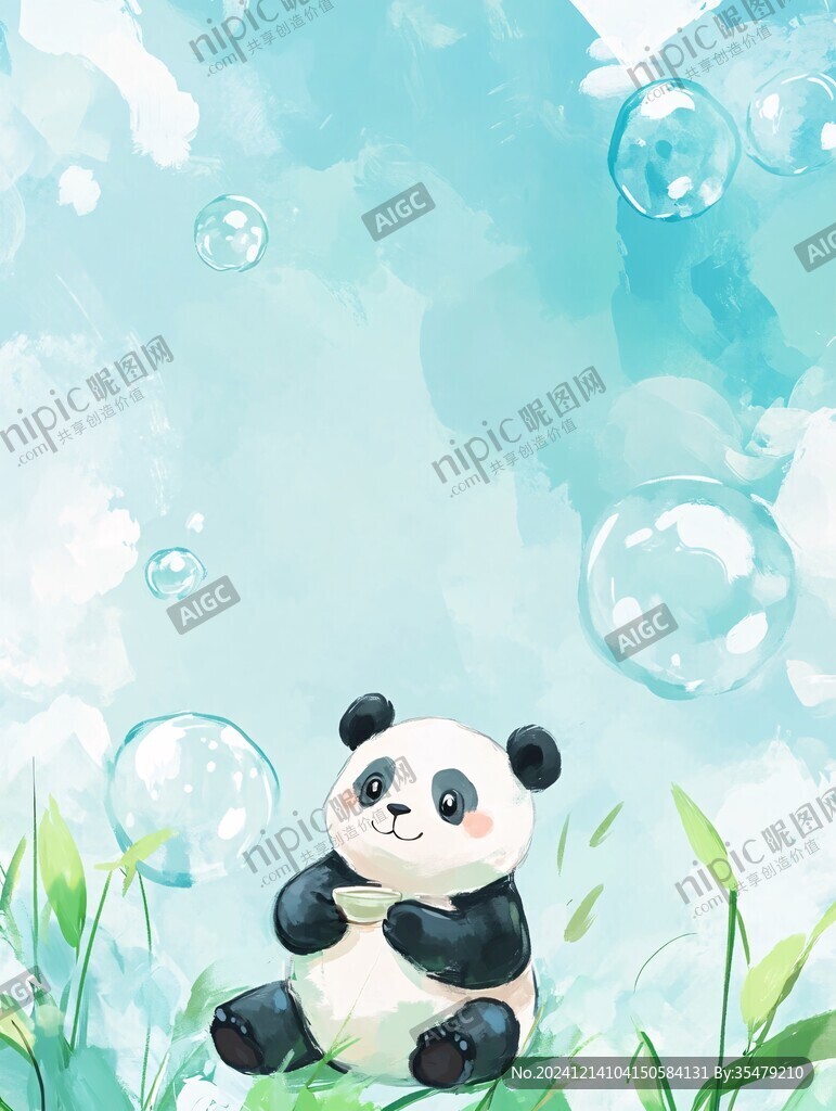 熊貓節氣插畫