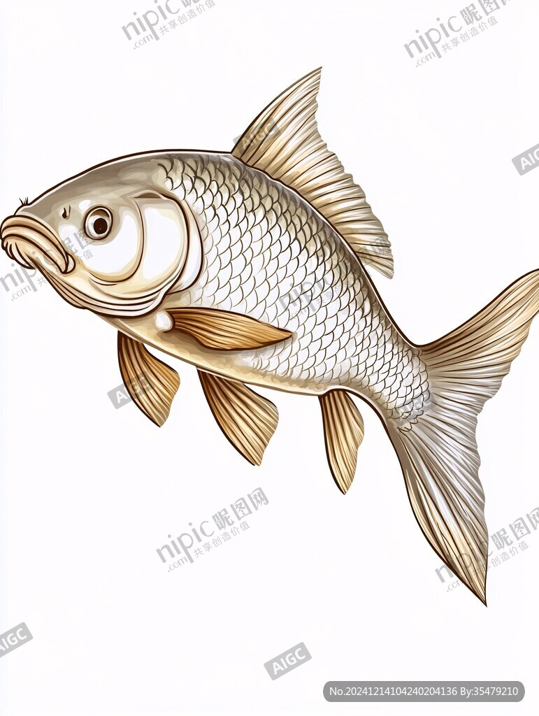 手繪鯉魚卡通元素