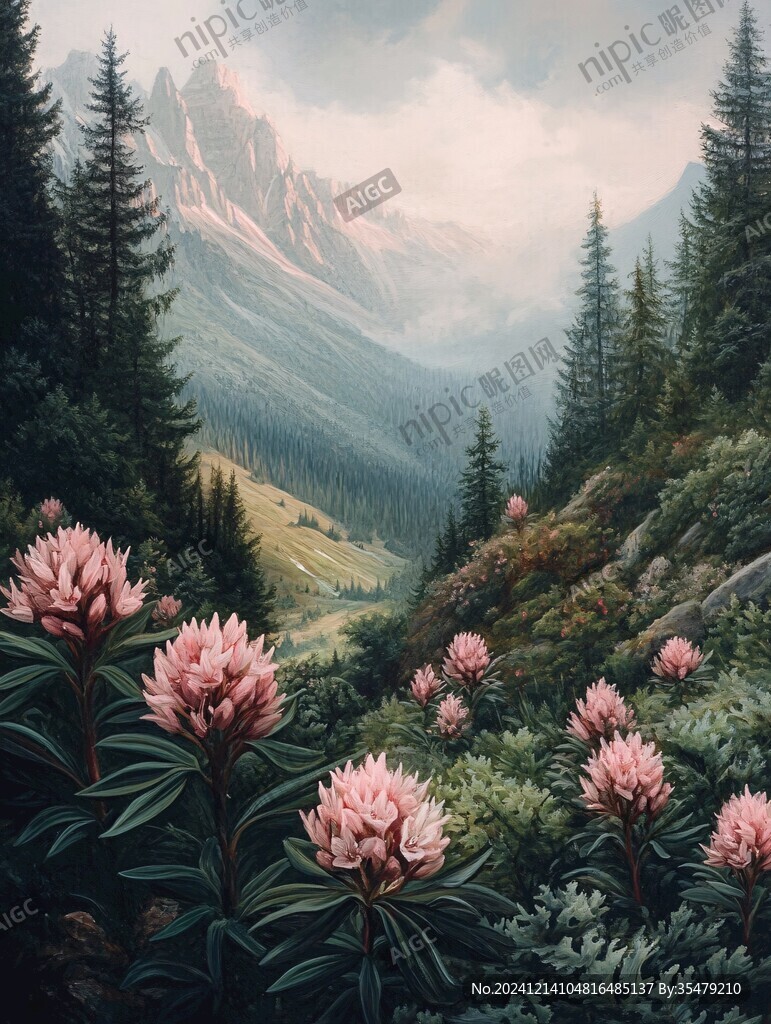 自然美景油畫