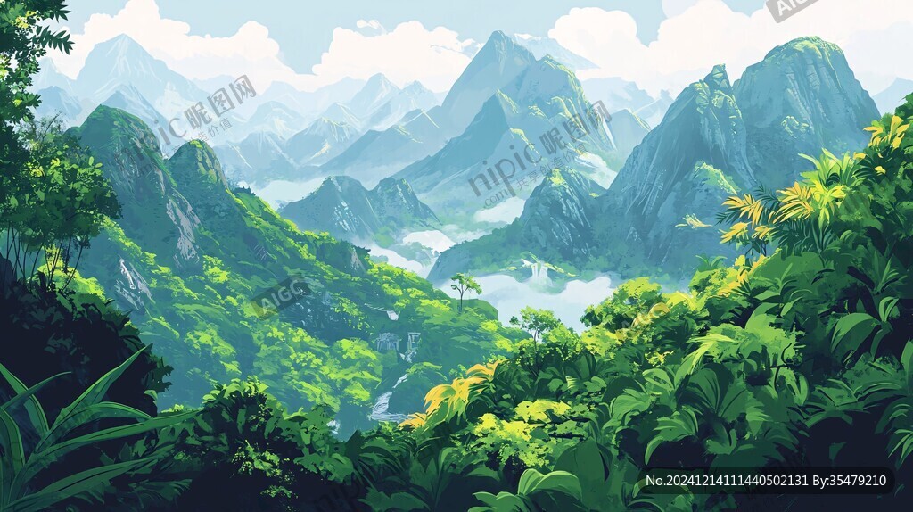 秦嶺插畫