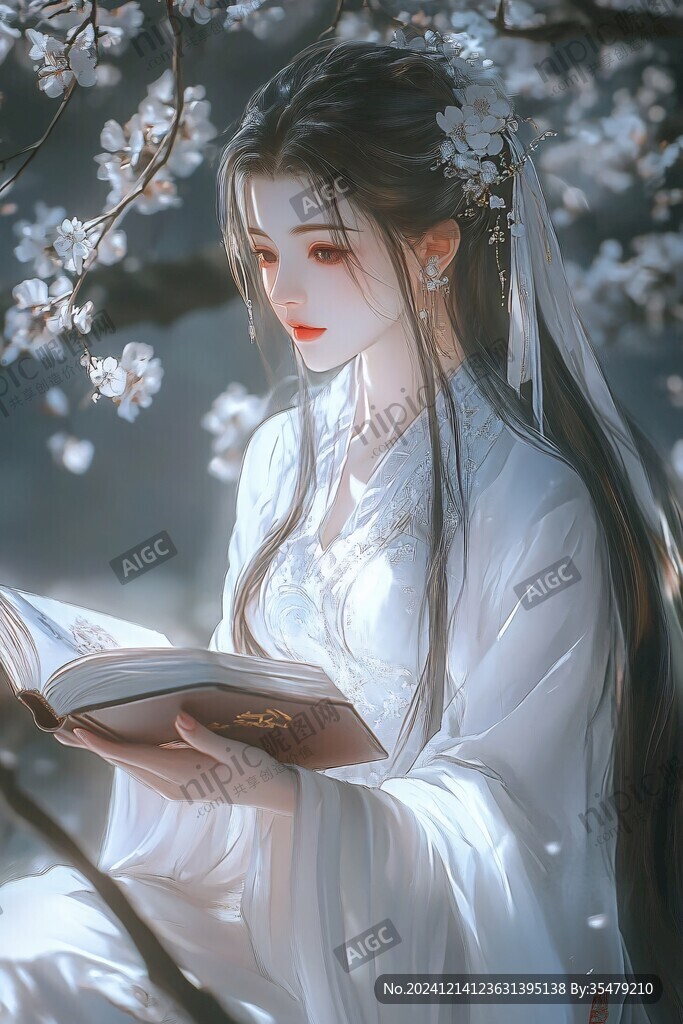 漢服女孩古風插畫