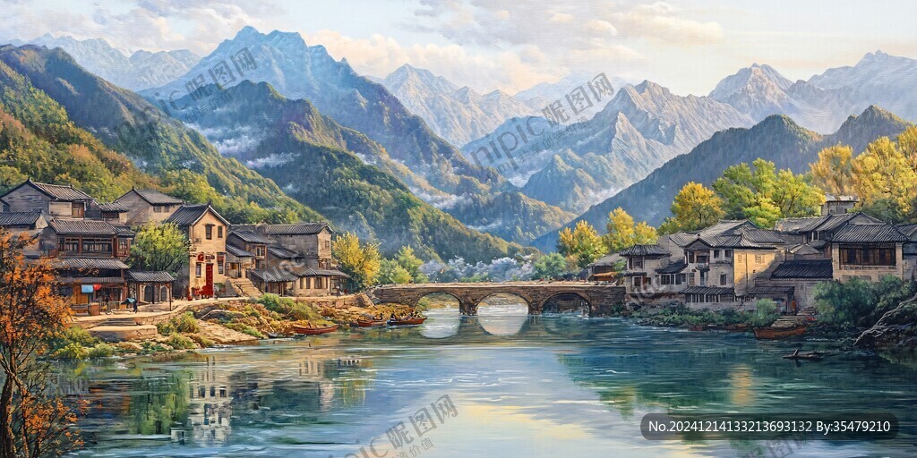 寫實古鎮(zhèn)插畫