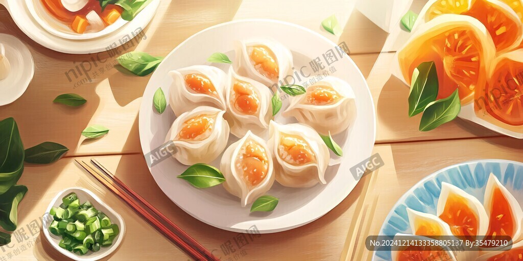 創(chuàng)意水餃插畫