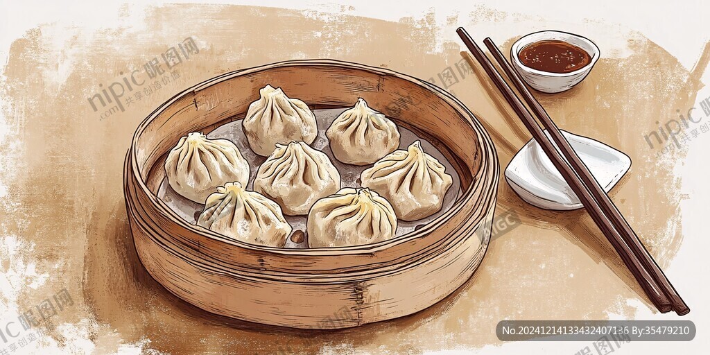 小籠包插畫
