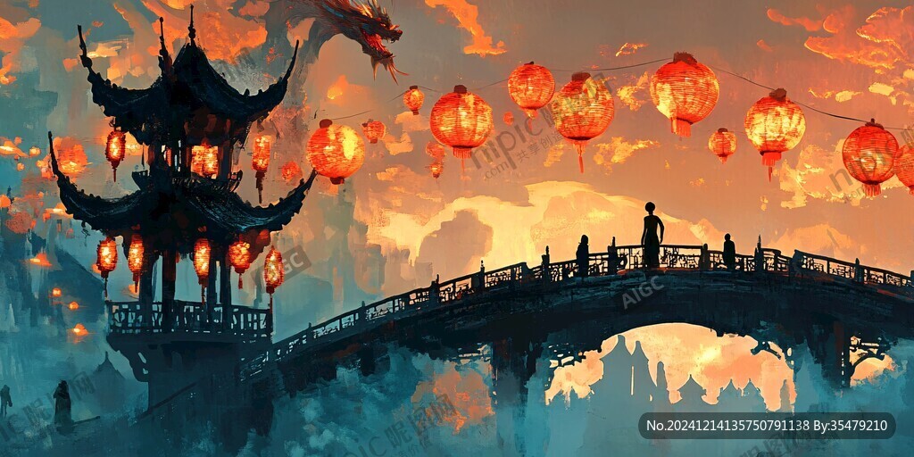 水墨風(fēng)燈會(huì)