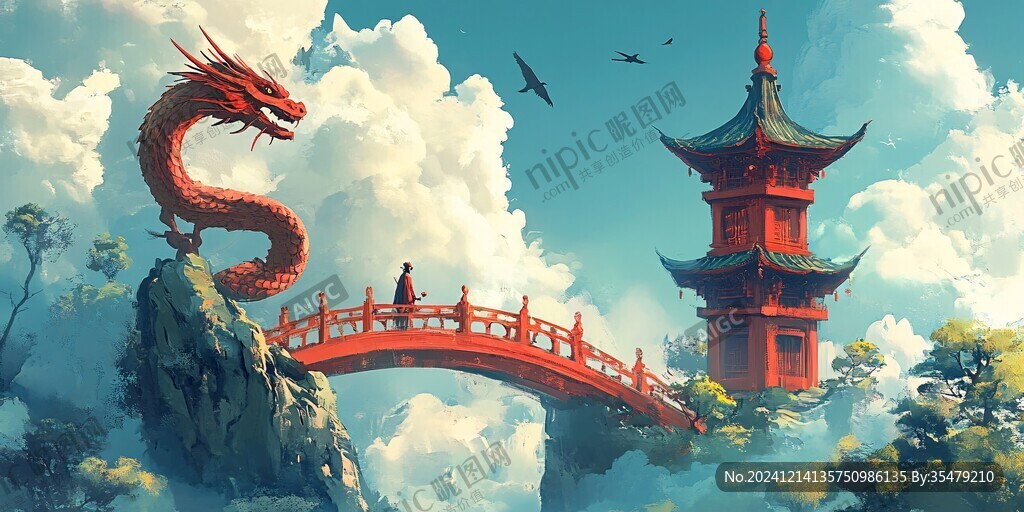 龍年橫版插畫