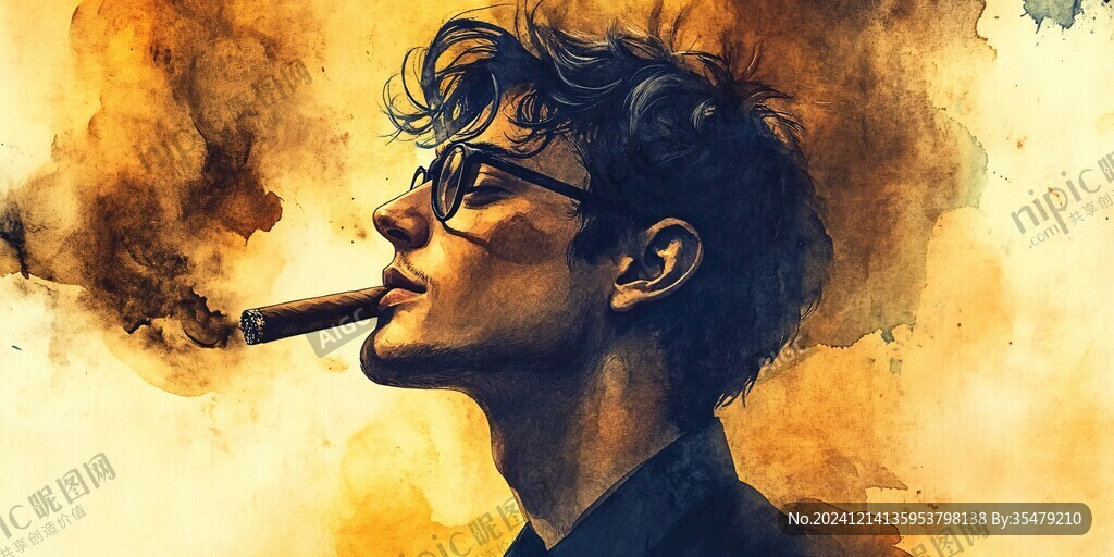 戴墨鏡抽煙的人