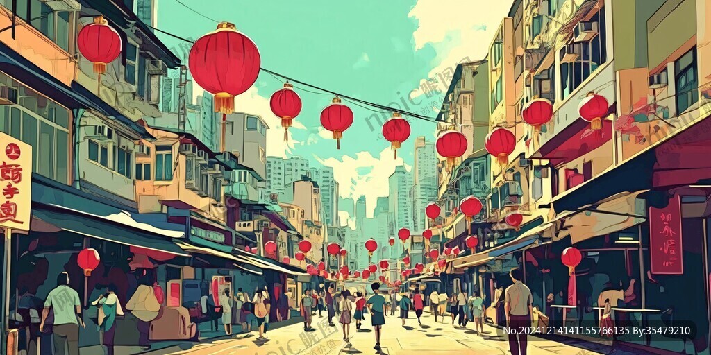 廟街插畫