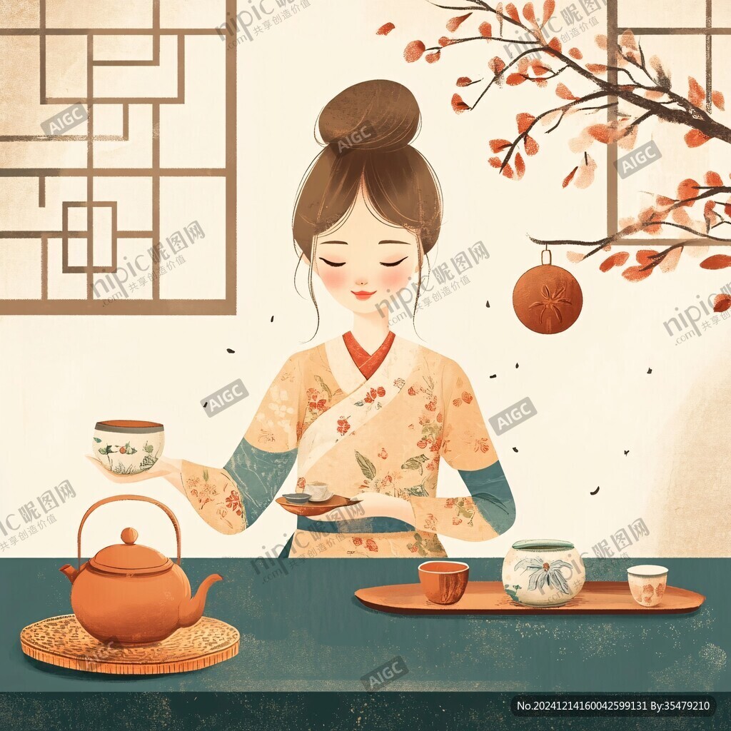 茶女插畫