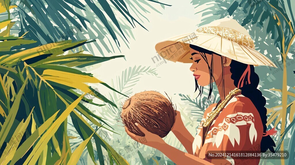 傣族美女插畫