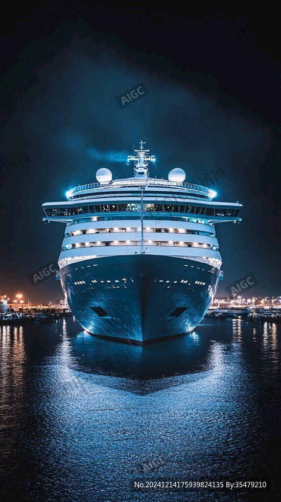 豪華游輪燈光夜景