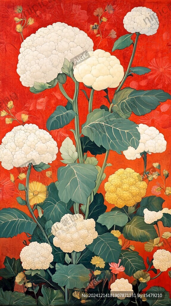 百菊圖漆畫