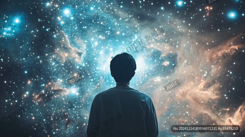 星辰大海男孩背影