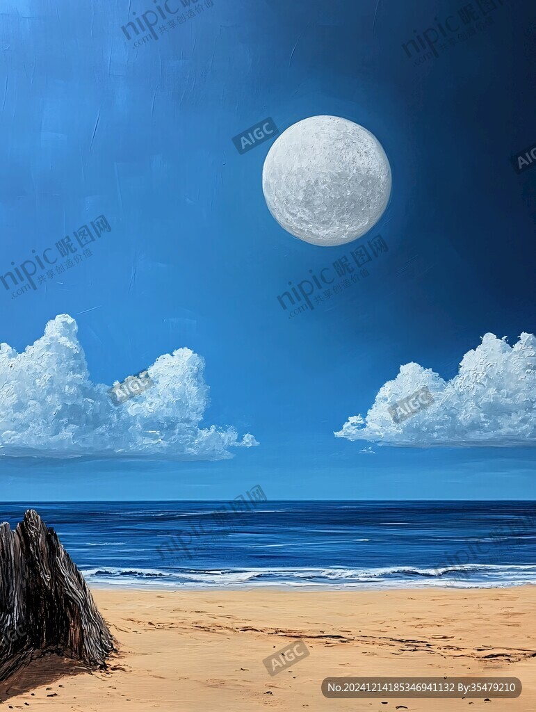 海灘圓月