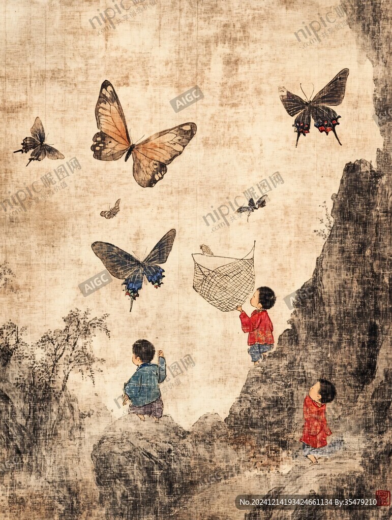 戲蝶圖