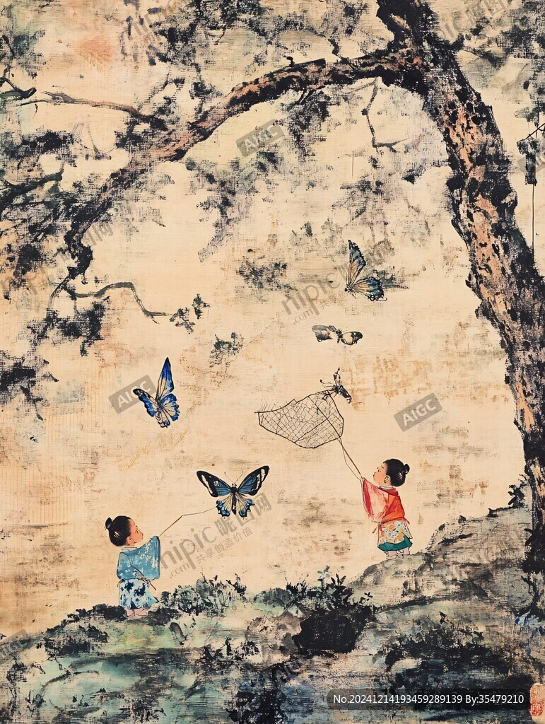 戲蝶圖