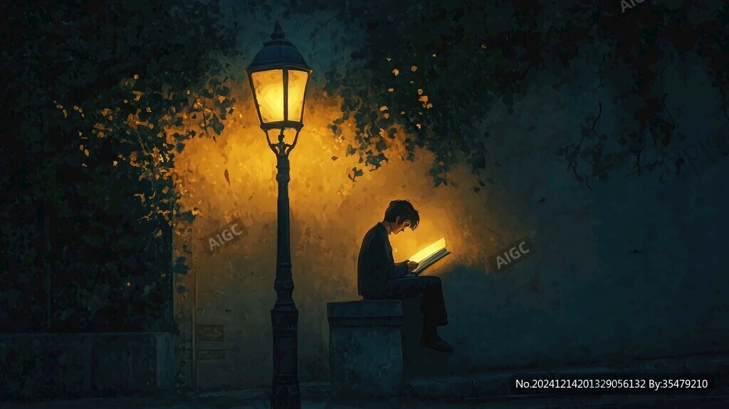 燈下讀書
