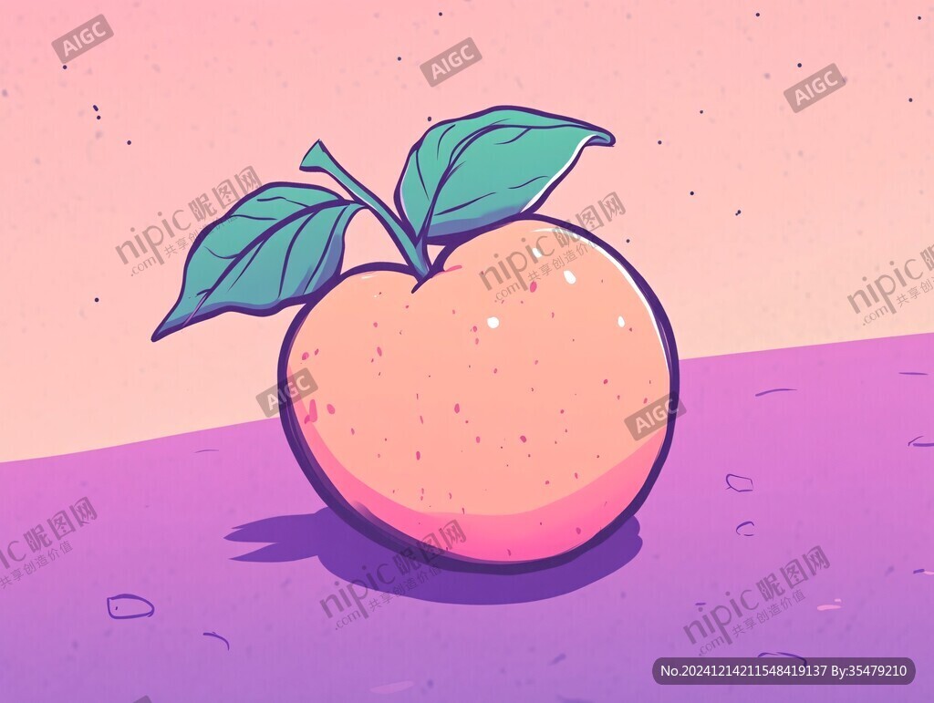 水蜜桃插畫設計