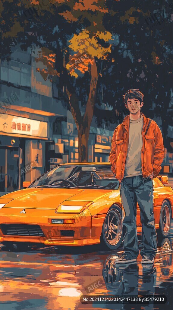 插畫男生