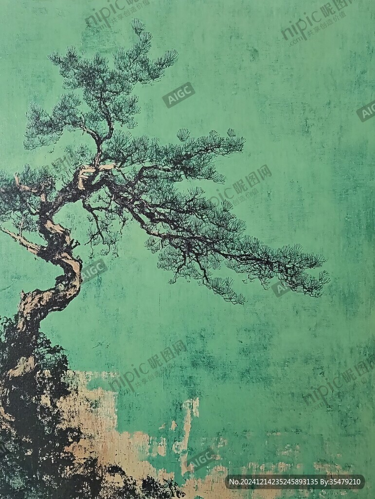 松樹現(xiàn)代油畫