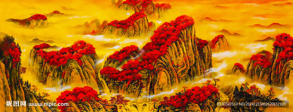 鴻運當頭山水畫
