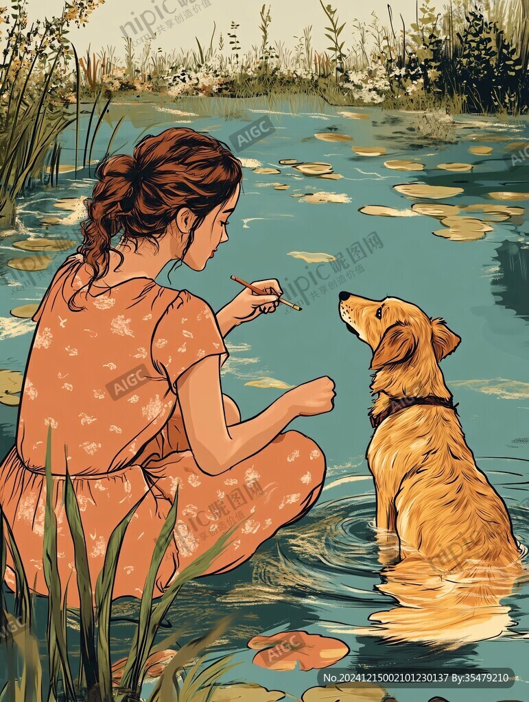 金毛犬插畫(huà)