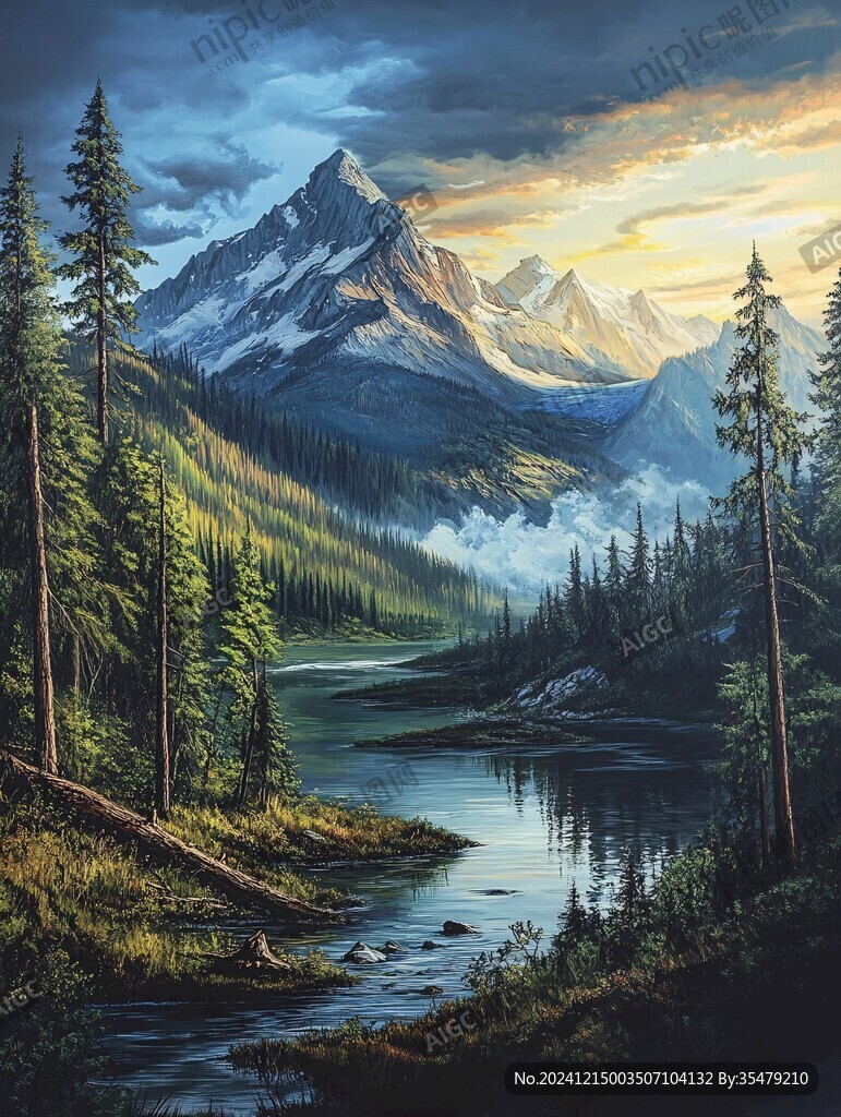 油畫山水風(fēng)景