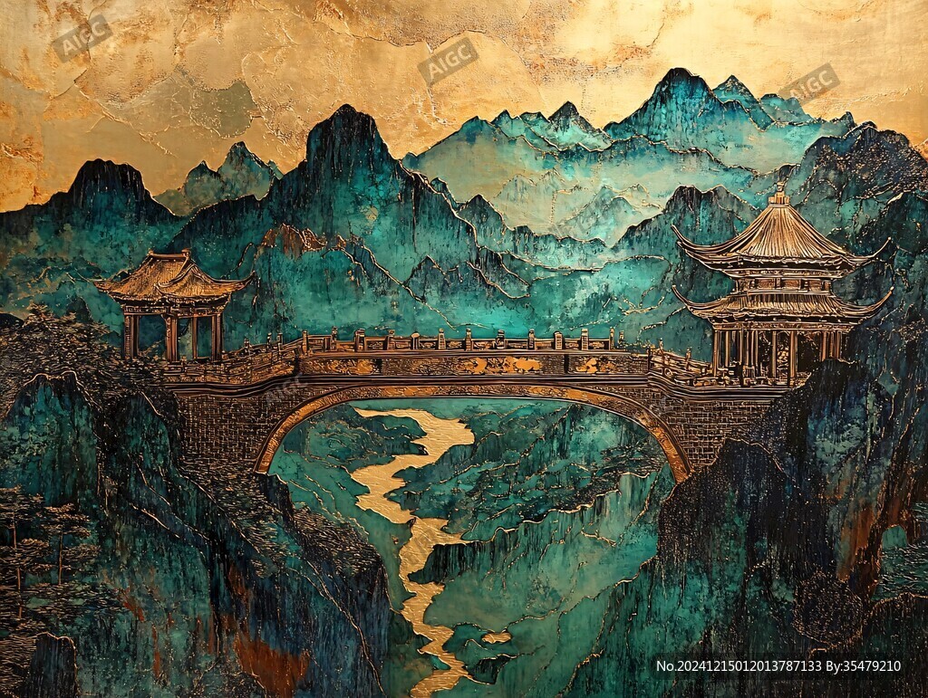 漆畫山水