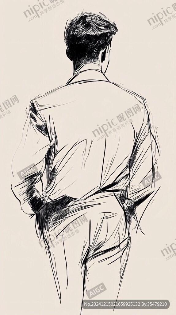 人物背影插畫