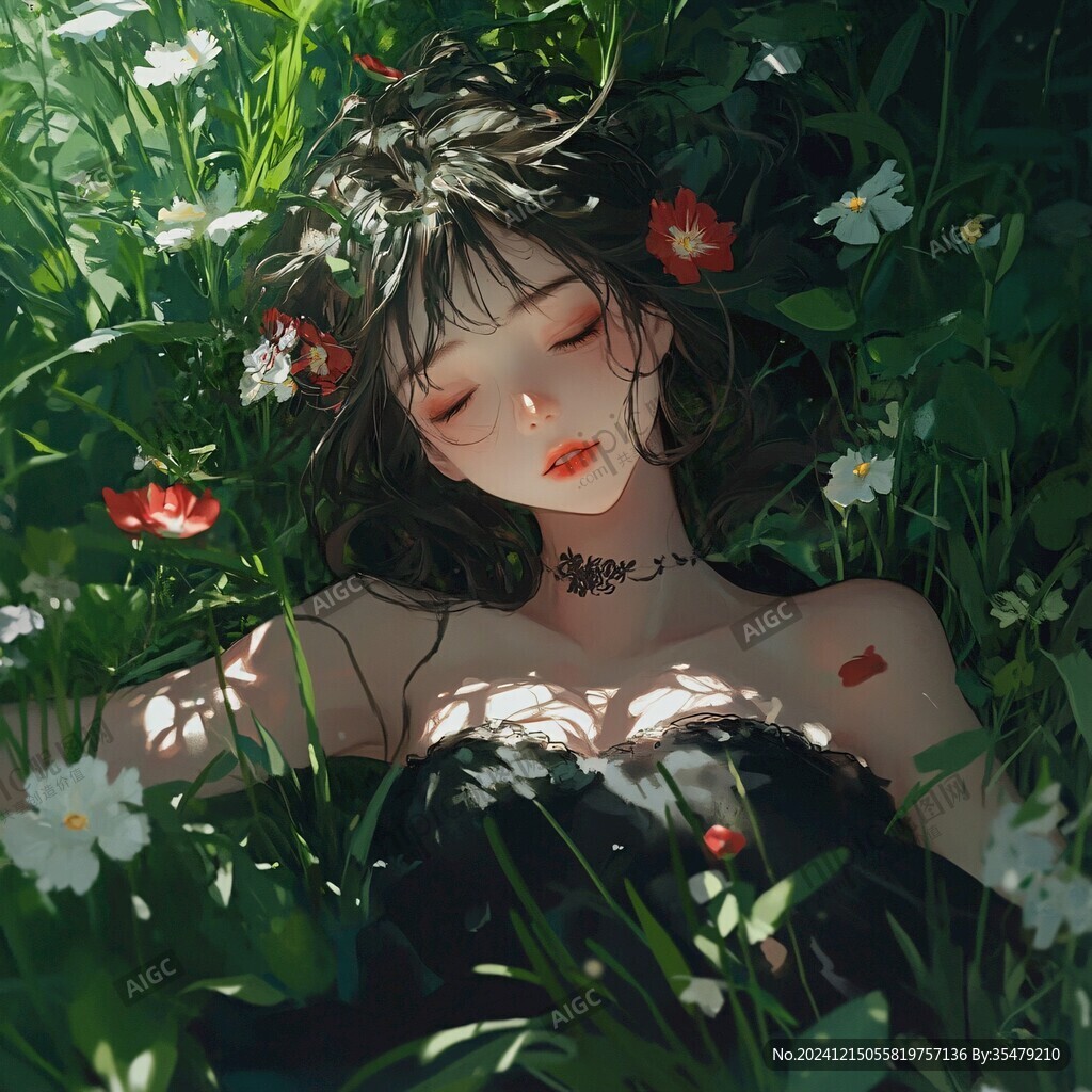 森系美少女插畫