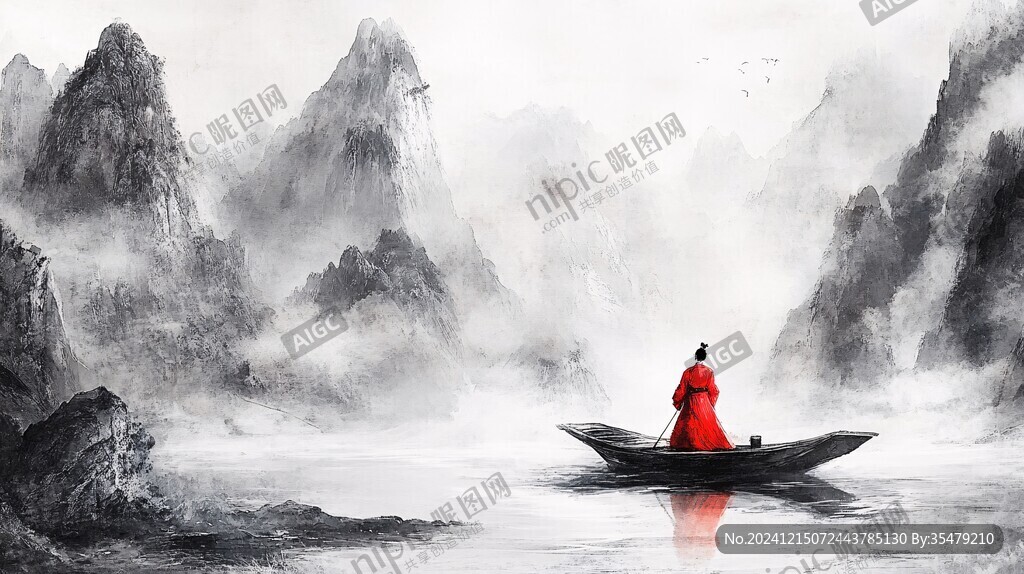 古風(fēng)人像水墨山水