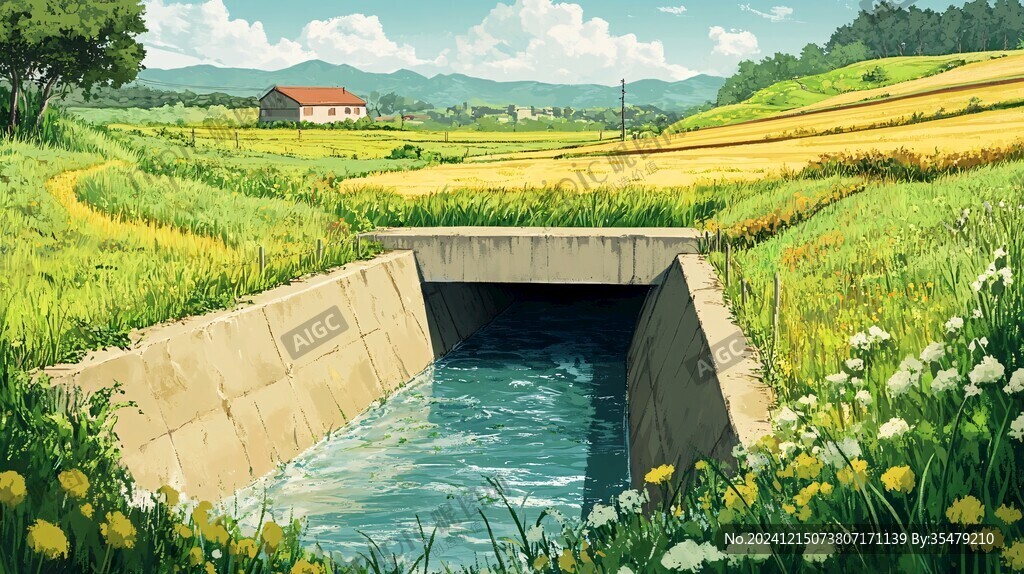 水渠插畫