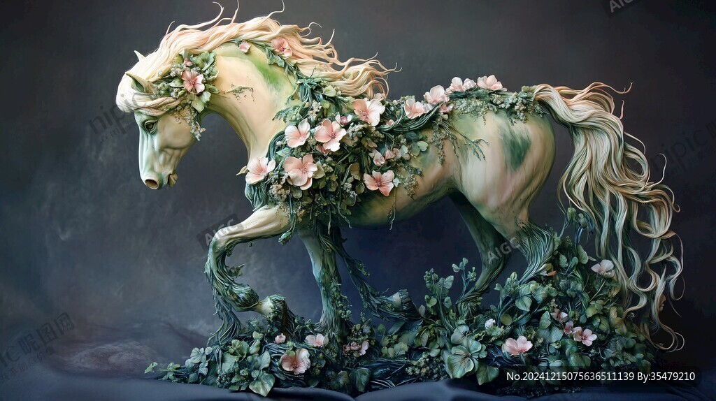 創意插畫金屬駿馬