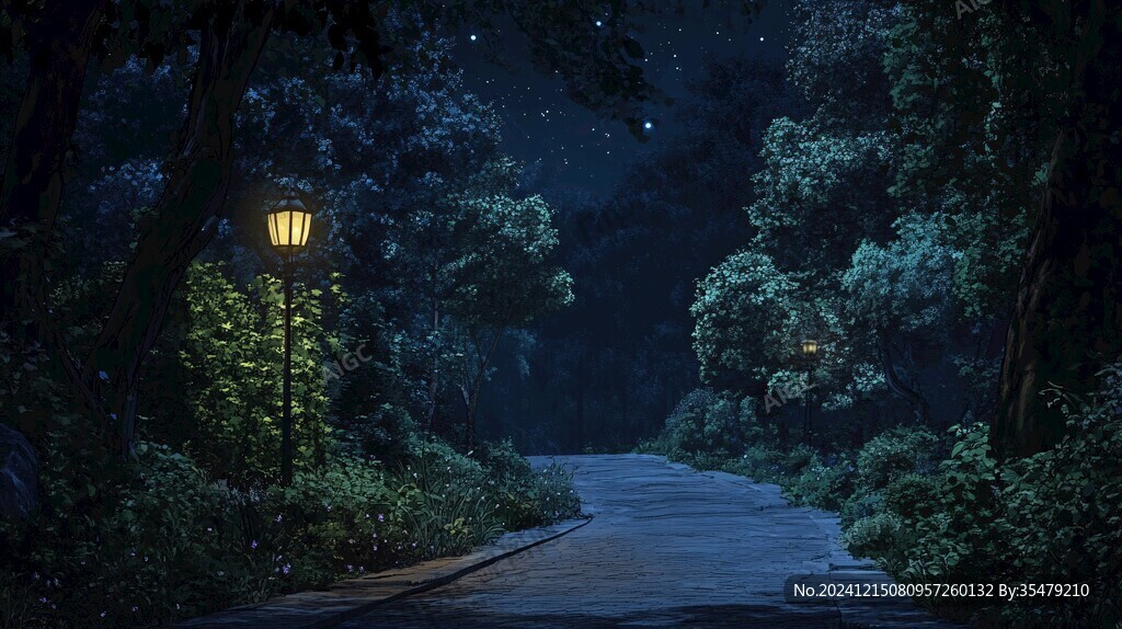 夜色下的小路