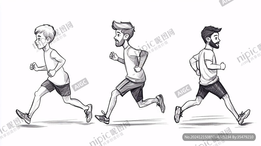 跑步人物簡筆畫