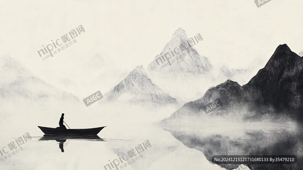 新中式禪意山水船