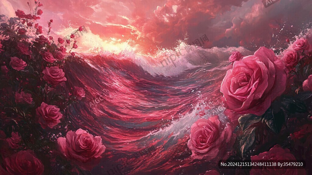 玫瑰紅少女感夢(mèng)幻背景