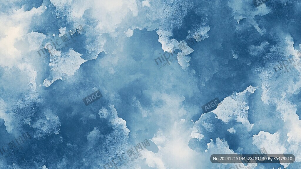 夢(mèng)幻深藍(lán)水彩背景