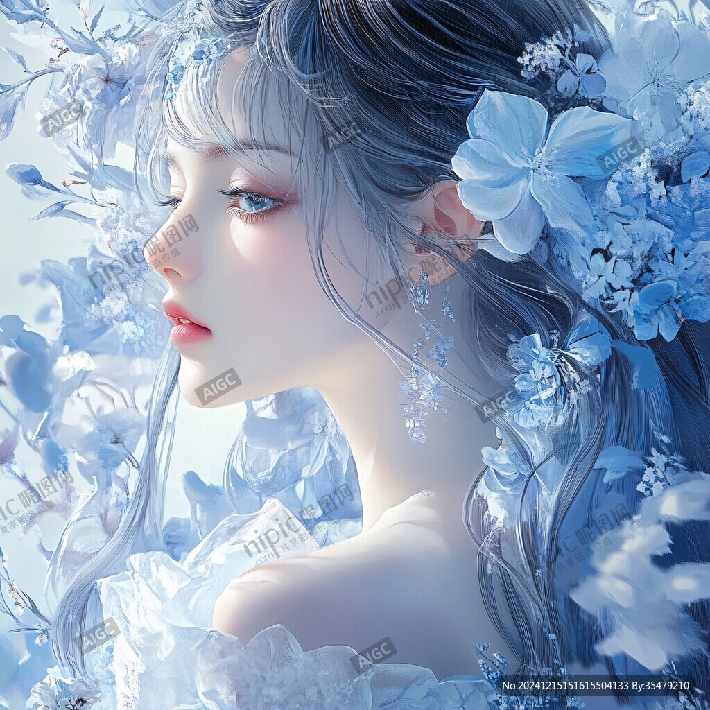 夢幻唯美藍(lán)色系少女