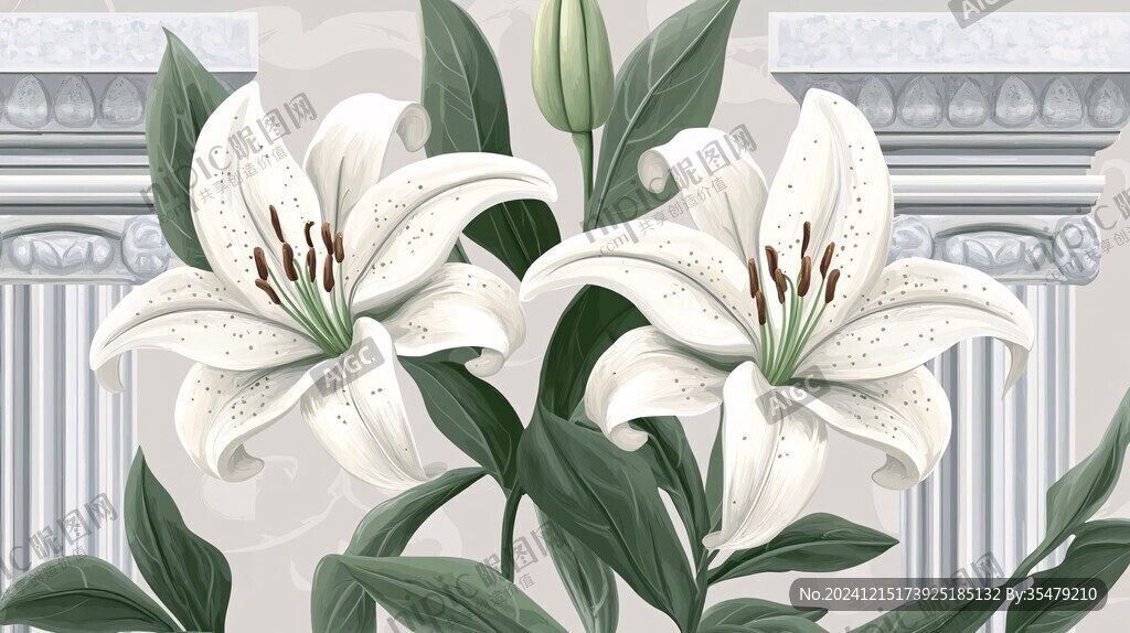典雅百合花裝飾畫
