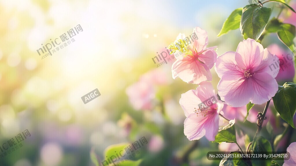陽光鮮花背景