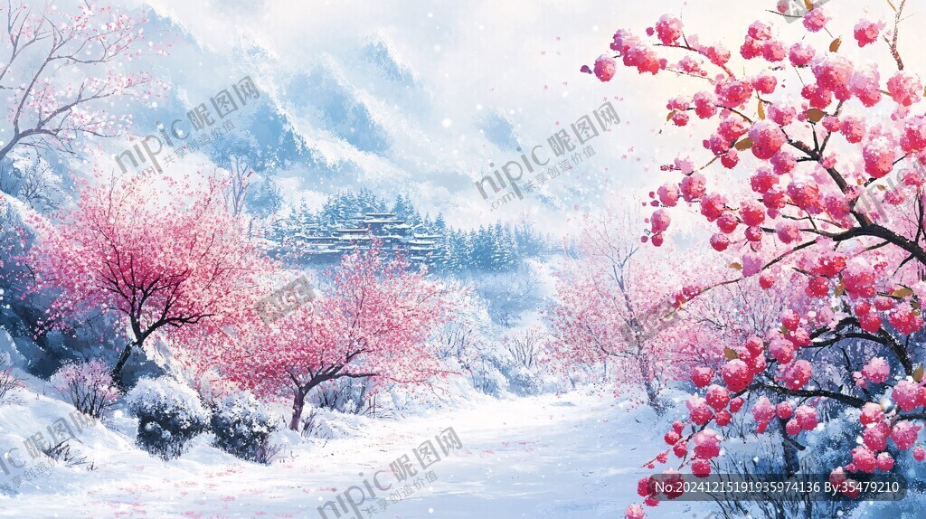 唯美夢幻梅花林