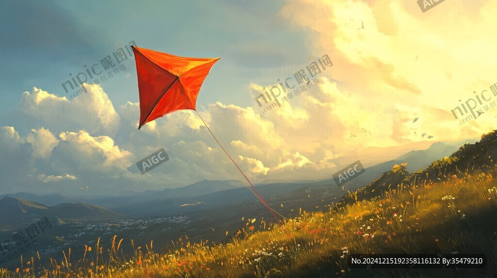 放風(fēng)箏插畫