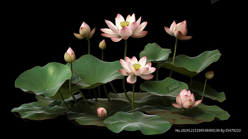 3d立體花卉荷花